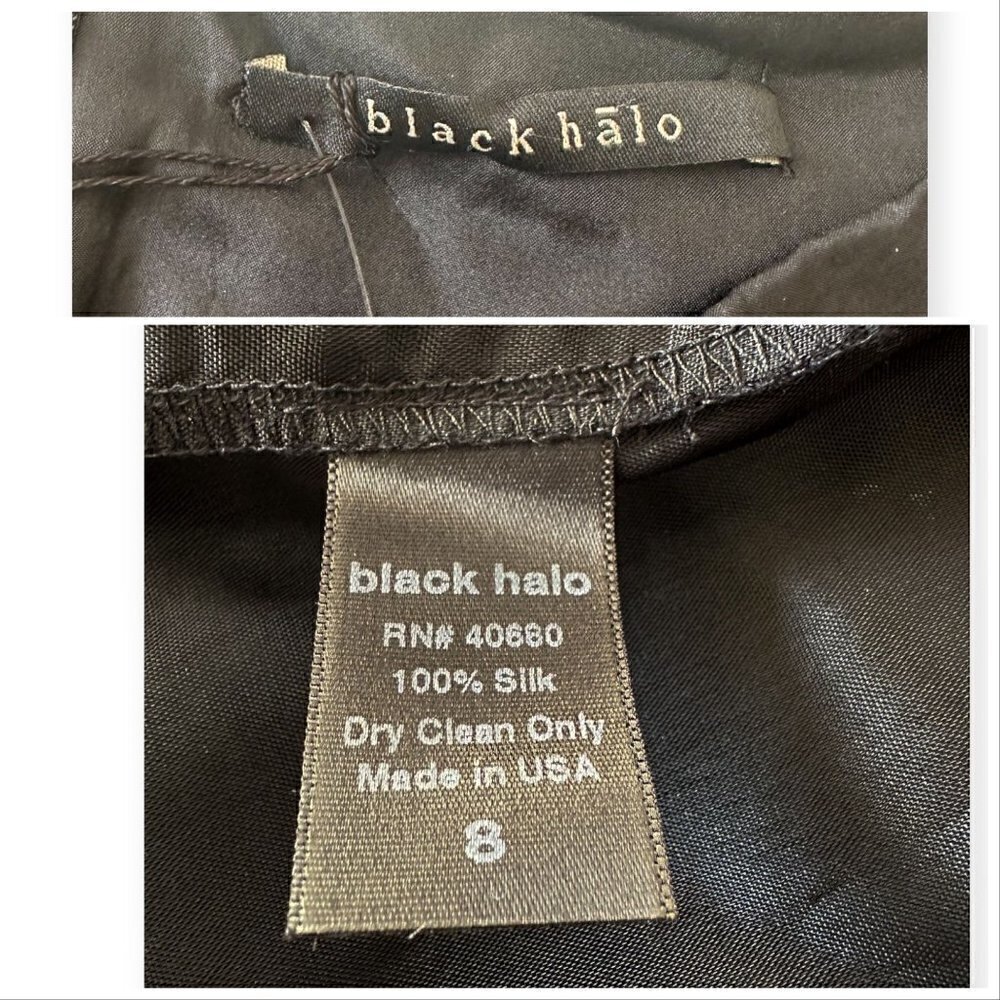 New with Tags,‎ Black Halo Silk Sleeveless Pleated Sheath Dress, Size 8, Black - Picture 6 of 15